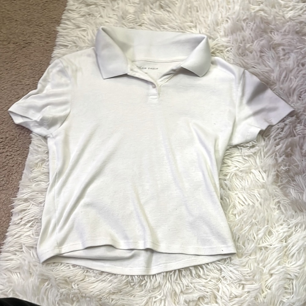 White American eagle collard shirt